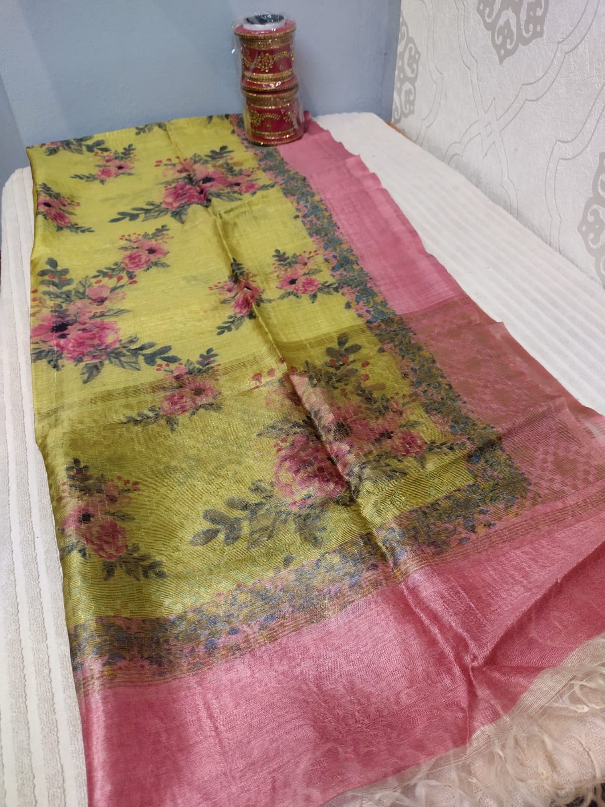 Digital printed pure Tussar Dupatta