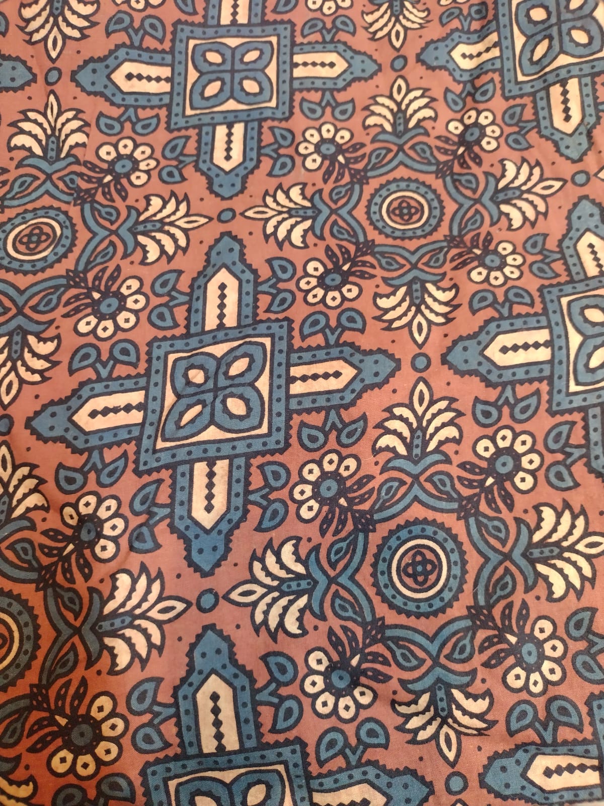 Natural vegetable dye Ajrak cotton material Very traditional block