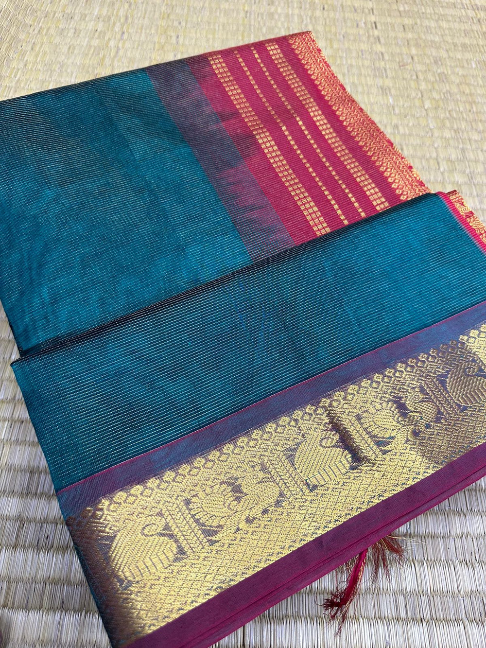 handloom silk cotton Saree peacock vairaoosi butta saree