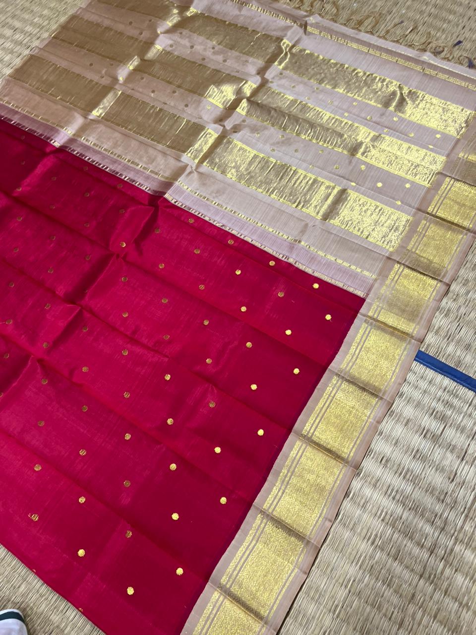 kanjivaram soft silk saree with double warp one gram gold maroon with gray