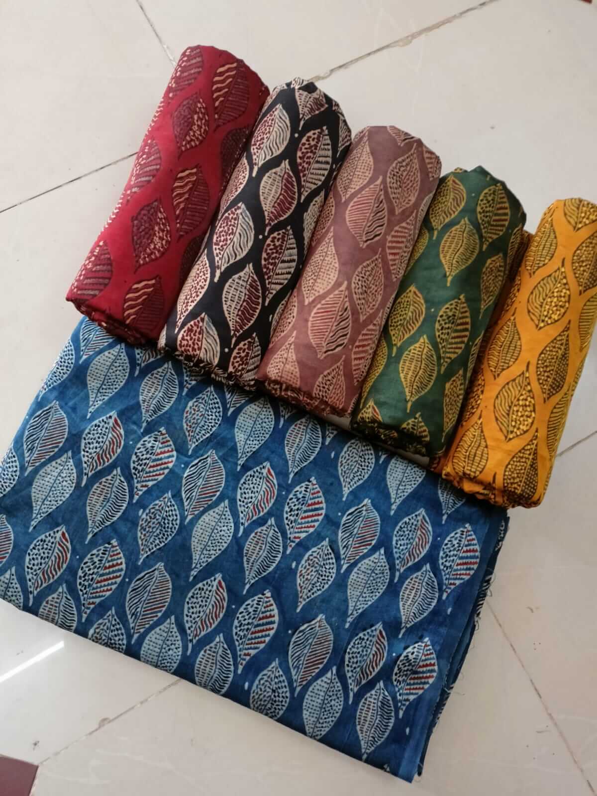 Ajrakh natural dyed pure modal silk material