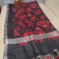 Digital printed pure Tussar Duppatta in purple with cream