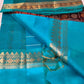 1000 butta silk cotton Saree in coffee with blue rettaipet border