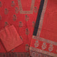 Ajrak suit three pieces cotton material in cream and red and black combo 2 traditional block and authentic