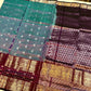 Mangalgiri silk Saree or Mangalagiri pure Pattu Saree blue with navy border