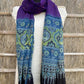 Ajrakh natural dyed pure cotton kantha stitch stole 2.1 metres violet