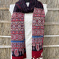 Ajrakh natural dyed pure cotton kantha stitch stole 2.1 metres black
