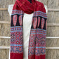 Ajrakh natural dyed pure cotton kantha stitch stole 2.1 metres maroon