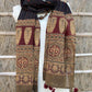 Ajrakh natural dyed pure cotton kantha stitch stole 2.1 metres