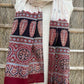 Ajrakh natural dyed pure cotton kantha stitch stole 2.1 metres